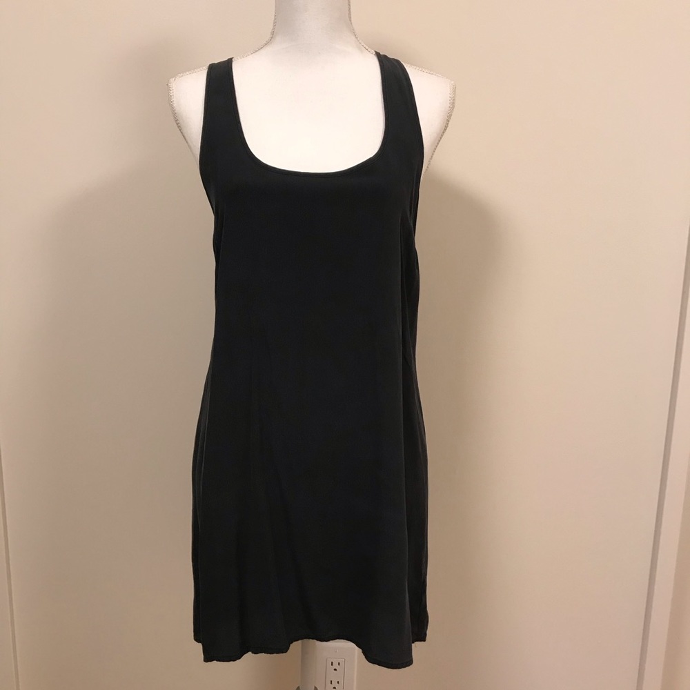 Silence and Noise ruffle back 100% silk dress